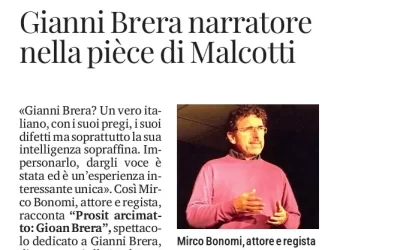 Gianni Brera narratore nella pièce di Malcotti